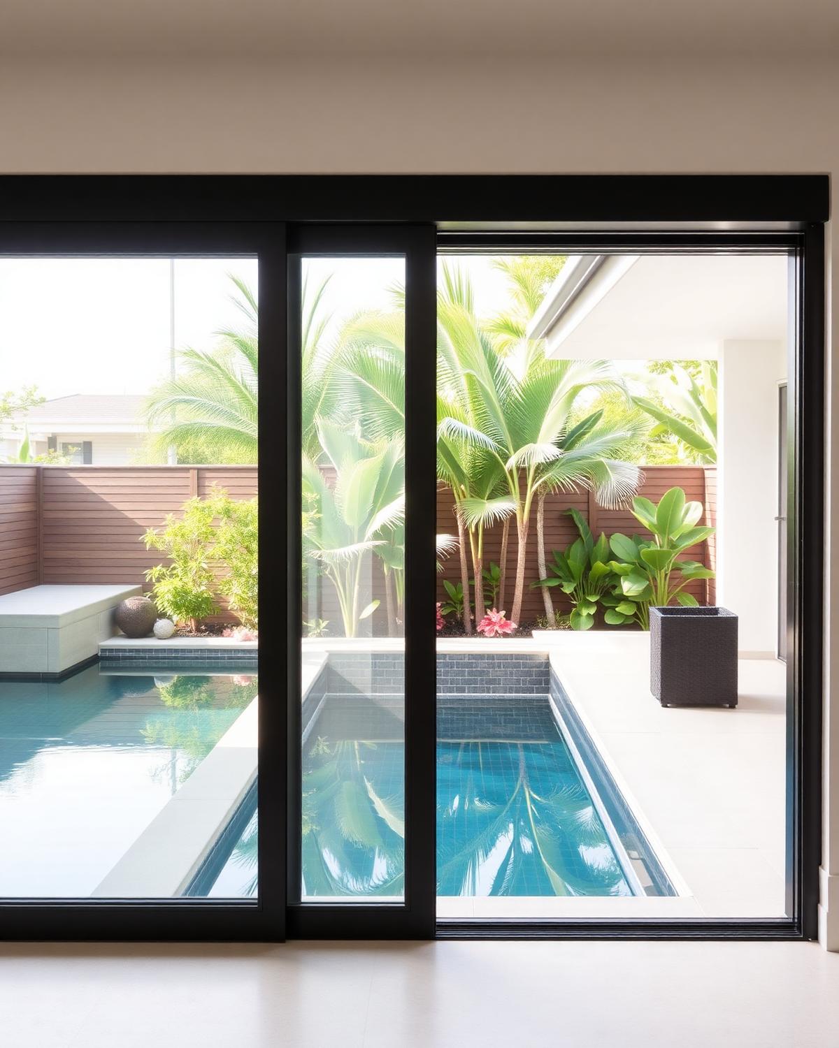 Large aluminium sliding door with glazing suited to Queensland homes