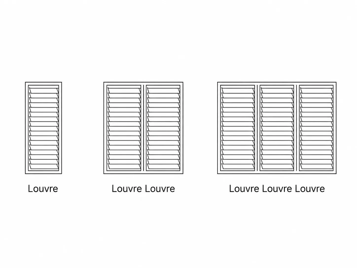 Louvre window opening configuration diagram