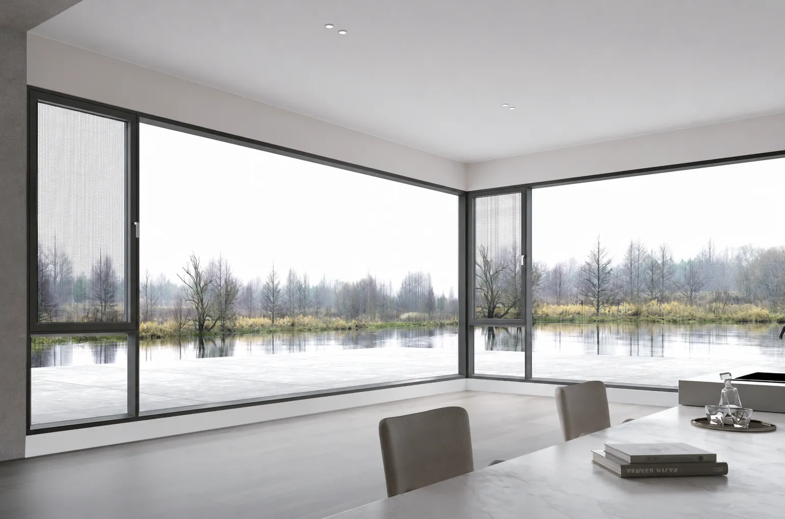 Architectural aluminium window and door detail reveal